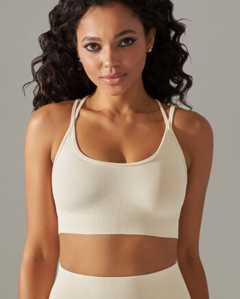 Ultrafit Cross Back Sports Bh Beige Small   Beige