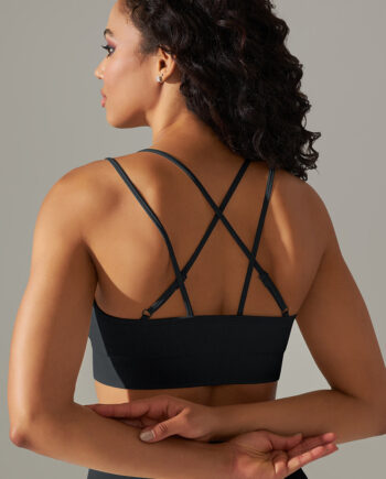 Ultrafit Cross Back Sports Bh Black Small   Black