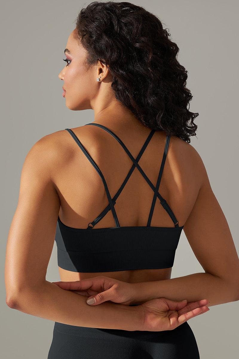 Ultrafit Cross Back Sports Bh Black Small Black