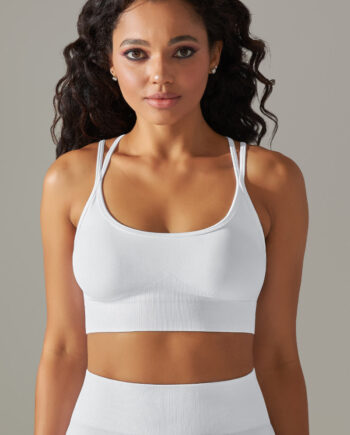 Ultrafit Cross Back Sports Bh White Small   White