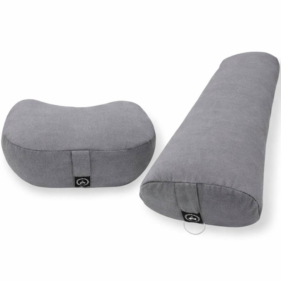 Yogapølle Meditationspude Grå Pakketilbud