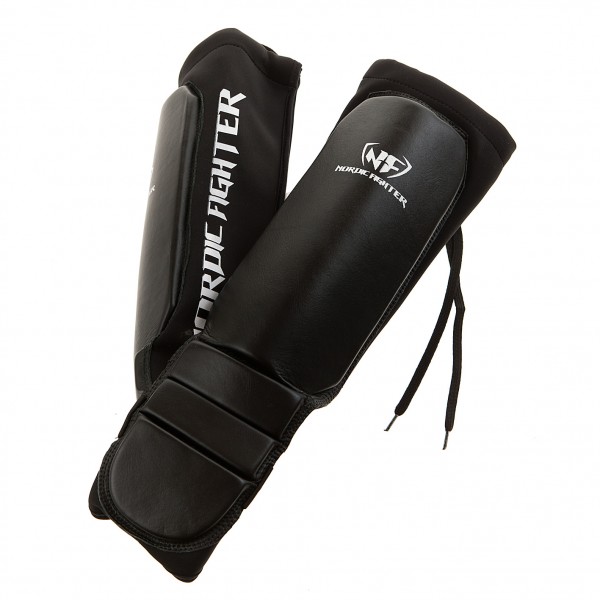 Nordic Fighter Grappling Shin Guards Instep Benskinne ægte Læder Medium
