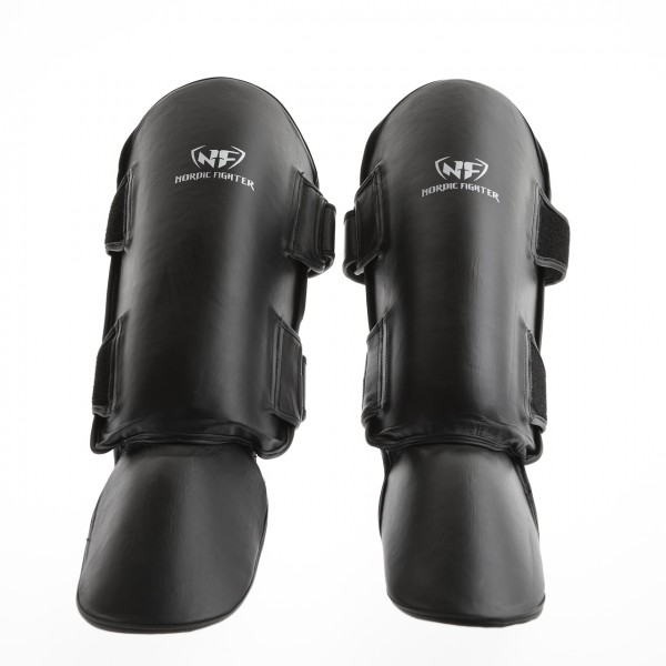 Nordic Fighter Shin Guards Instep Type Benskinne Læder Sort Small