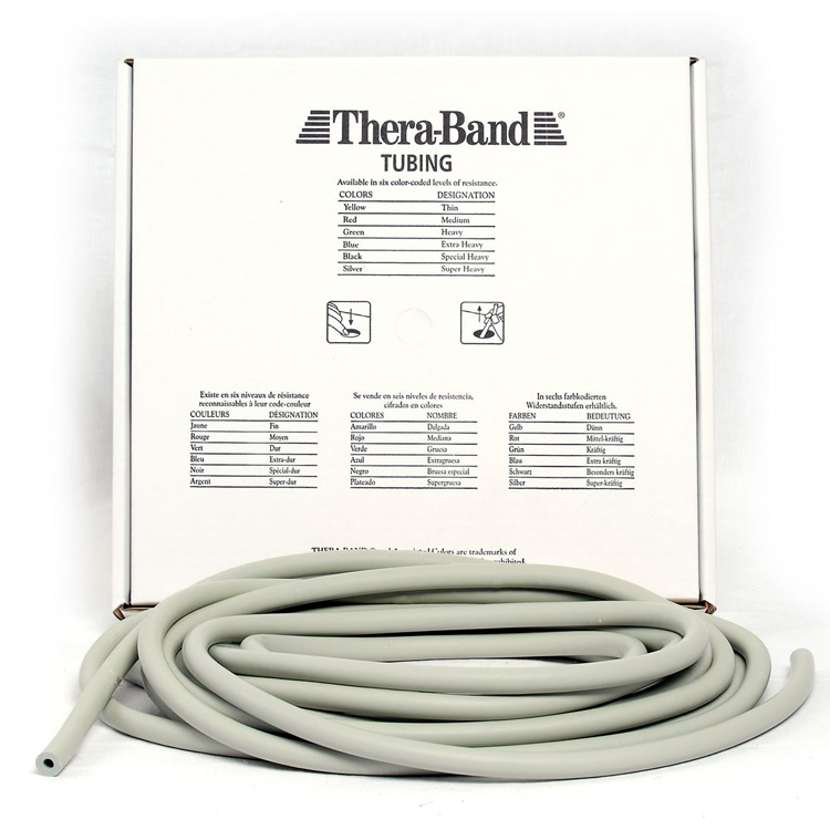 Thera-band Tubing Level   Super Hård Træningselastik Sølv   5m