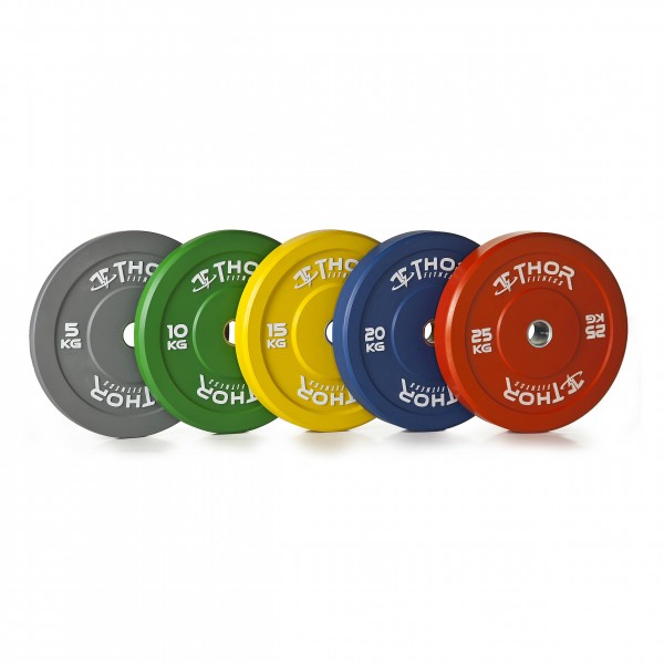 Thor Fitness Farvet Bumper Vægtskiver 25kg   50mm    Stk