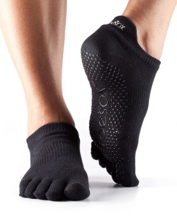 Toesox Fulltoe Lowrise Grip  Sort